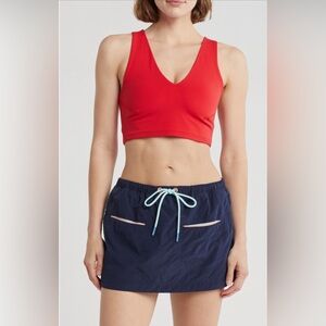 Free People Red V-Neck Sports Bra Intimates